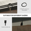 Outsunny 3 X 4(m) Universal Gazebo Replacement Sidewall Set, 4 Panels, Brown