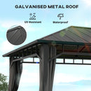 Outsunny Hardtop Gazebo with Galvanised Steel Roof and Sides - Dark Grey