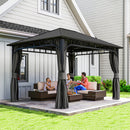 Outsunny Hardtop Gazebo with Galvanised Steel Roof and Sides - Dark Grey
