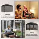 Outsunny Hardtop Gazebo with Galvanised Steel Roof and Sides - Dark Grey