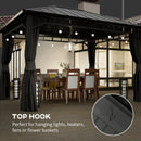 Outsunny Hardtop Gazebo with Galvanised Steel Roof and Sides - Dark Grey