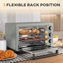 HOMCOM Mini Oven 21L Electric Grill W/ Adjustable Temp 1400W, Silver Tone