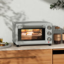 HOMCOM Mini Oven 21L Electric Grill W/ Adjustable Temp 1400W, Silver Tone