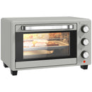 HOMCOM Mini Oven 21L Electric Grill W/ Adjustable Temp 1400W, Silver Tone