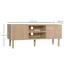HOMCOM TV Stand Cabinet For TVs Up To 50 Inch With Sliding Doors, Natural