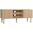 HOMCOM TV Stand Cabinet For TVs Up To 50 Inch With Sliding Doors, Natural