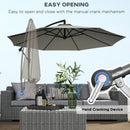 Outsunny 3(m) Cantilever Parasol Banana Umbrella w/ Crank
