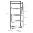 HOMCOM 5-Tier Kitchen Storage Unit, Microwave Stand with Open Shelves and Hooks