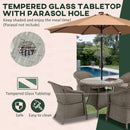 Outsunny Rattan Dining Set 4 Seater - Grey