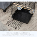 PawHut 59cm Bird Cage With Openable Top, Stand, Tray, Handles, Feeding Bowls