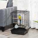 PawHut 59cm Bird Cage With Openable Top, Stand, Tray, Handles, Feeding Bowls