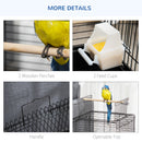 PawHut 59cm Bird Cage With Openable Top, Stand, Tray, Handles, Feeding Bowls