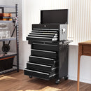 HOMCOM Rolling Tool Chest Lockable Roller Cabinet With With 14 Drawers Black