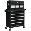 HOMCOM Rolling Tool Chest Lockable Roller Cabinet With With 14 Drawers Black