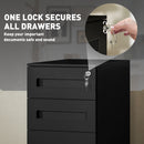 Vinsetto Lockable Mobile Filing Cabinet w/ 3 Drawers 30 x 43.5 x 60 cm