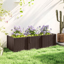 Outsunny Plastic Planter Box Kit, Modular Raised Bed for Flowers, Herbs