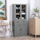 HOMCOM Tall Kitchen Cupboard, 5-tier Storage Cabinet with Adjustable Shelves