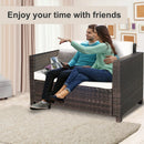 Outsunny Rattan Sofa 2 Seater - Brown