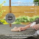 Outsunny Rattan Dining Set for 4 with Cushions and Umbrella Hole, Grey