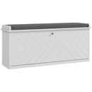 HOMCOM Shoe Bench with Flip Drawer, Cushion, 10 Pairs for Entryway White