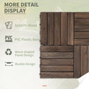 Outsunny 27pc Floor Tiles Interlocking Solid Wood DIY Deck Tiles Outdoor Black