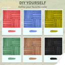 Outsunny 27pc Floor Tiles Interlocking Solid Wood DIY Deck Tiles Outdoor Black
