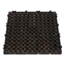 Outsunny 27pc Floor Tiles Interlocking Solid Wood DIY Deck Tiles Outdoor Black