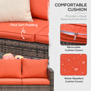 Outsunny 6 PCS Patio Rattan Sofa Set Conversation Furniture Orange