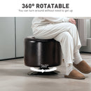 HOMCOM 360Â° Swivel Foot Stool PU Footstool With Thick Padding Brown