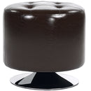HOMCOM 360Â° Swivel Foot Stool PU Footstool With Thick Padding Brown