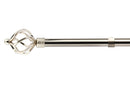 Bird Cage - Extendable Curtain Pole with pair of end finials in Brushed Silver