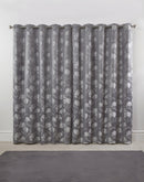 Blossom - Lined Eyelet Jacquard Curtains in Silver