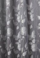 Butterfly Meadow - Lined Eyelet Jacquard Curtains in Silver
