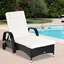Outsunny Rattan Sun Lounger -  Black