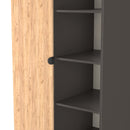 Bora Tall  2 Door 1 Drawer Robe in Gold Craft Oak & Graphite - Ready Assembled