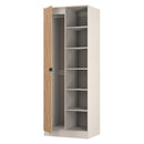 Bora Tall  2 Door 1 Drawer Robe in Gold Craft Oak & Kashmir - Ready Assembled