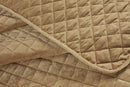 Regent Quilted Soft Touch Velvet Bedspread Set in Ochre
