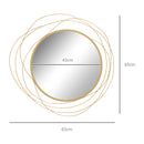 HOMCOM Metal Wall Art 65cm Round Mirror for Living Room Dining Room Gold Tone