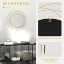 HOMCOM Metal Wall Art 65cm Round Mirror for Living Room Dining Room Gold Tone