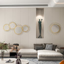 HOMCOM Metal Wall Art 65cm Round Mirror for Living Room Dining Room Gold Tone