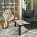 Outsunny 3pcs Garden Sectional Sofa Side Table Furniture Set w/ Cushion