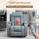 HOMCOM Manual Recliner Chair with 8 Vibration & Heat, Light Grey