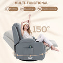 HOMCOM Manual Recliner Chair with 8 Vibration & Heat, Light Grey