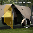 Outsunny 2 Room Camping Tent with Waterproof Rainfly & Screen Panels Orange