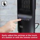Black+Decker Ceramic Tower Fan Heater 2KW  - Black