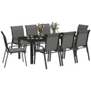 Outsunny 9 Pieces Patio Dining Set with Stackable Chairs