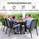 Outsunny 9 Pieces Patio Dining Set with Stackable Chairs