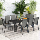 Outsunny 9 Pieces Patio Dining Set with Stackable Chairs