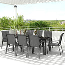 Outsunny 9 Pieces Patio Dining Set with Stackable Chairs