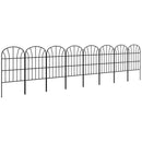 Outsunny 8PCs Decorative Garden Fencing 24in x 8.7ft Metal Border Edging